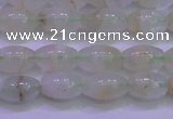 CFL1200 15.5 inches 6*10mm rice green fluorite gemstone beads