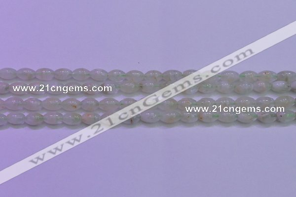 CFL1200 15.5 inches 6*10mm rice green fluorite gemstone beads