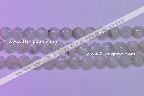 CFL1210 15.5 inches 14mm flat round green fluorite gemstone beads