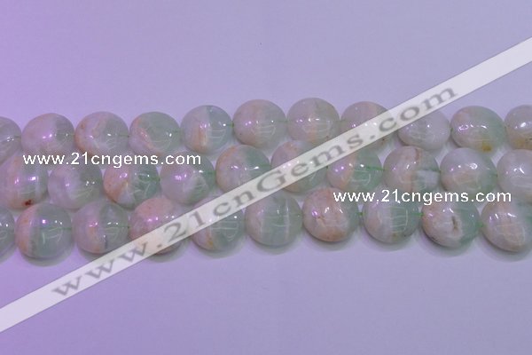 CFL1212 15.5 inches 18mm flat round green fluorite gemstone beads