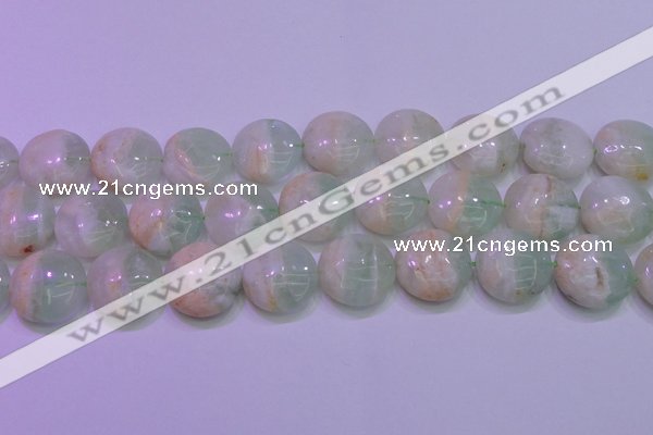 CFL1213 15.5 inches 20mm flat round green fluorite gemstone beads