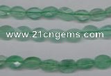 CFL122 15.5 inches 6*8mm faceted oval green fluorite beads