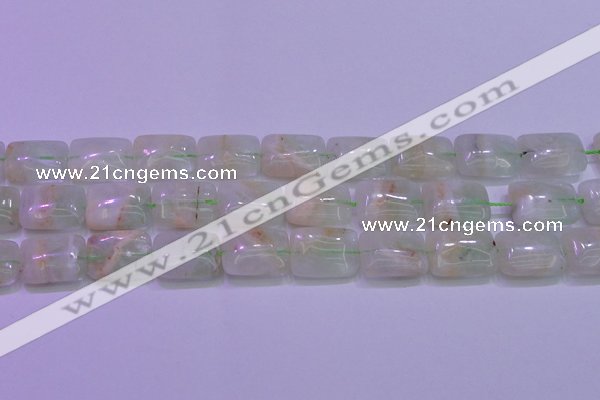 CFL1227 15.5 inches 15*20mm rectangle green fluorite gemstone beads