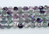 CFL1233 15.5 inches 10mm faceted square fluorite beads