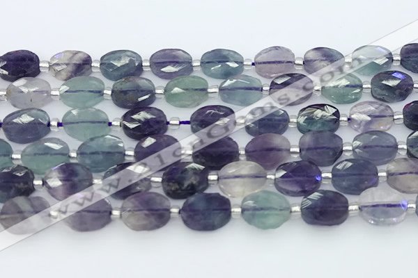 CFL1234 15.5 inches 8*10mm faceted oval fluorite beads