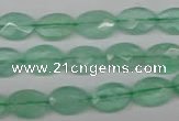 CFL124 15.5 inches 8*12mm faceted oval green fluorite beads