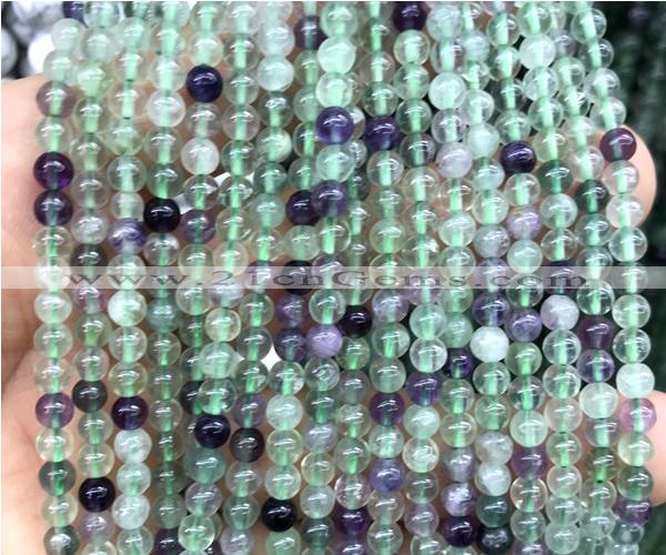 CFL1251 15 inches 4mm round fluorite beads wholesale