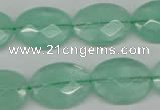 CFL127 15.5 inches 15*20mm faceted oval green fluorite beads