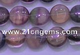 CFL1331 15.5 inches 10mm flat round purple fluorite gemstone beads