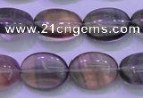 CFL1340 15.5 inches 10*14mm oval purple fluorite gemstone beads