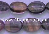 CFL1341 15.5 inches 12*16mm oval purple fluorite gemstone beads