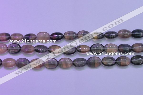 CFL1341 15.5 inches 12*16mm oval purple fluorite gemstone beads