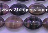 CFL1342 15.5 inches 13*18mm oval purple fluorite gemstone beads