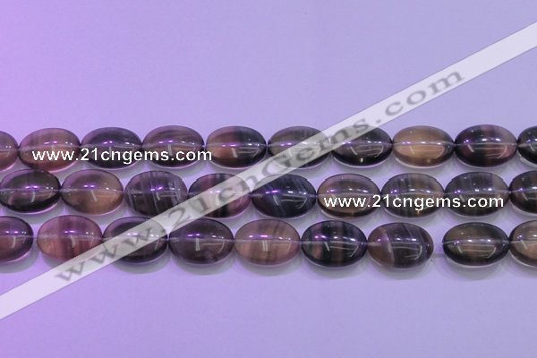 CFL1344 15.5 inches 18*25mm oval purple fluorite gemstone beads