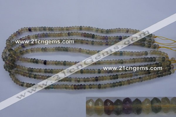 CFL140 15.5 inches 3*6mm faceted rondelle yellow fluorite beads