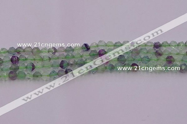 CFL1406 15.5 inches 6mm faceted nuggets fluorite gemstone beads