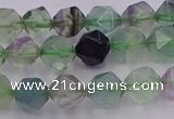 CFL1407 15.5 inches 8mm faceted nuggets fluorite gemstone beads