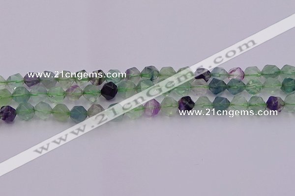 CFL1408 15.5 inches 10mm faceted nuggets fluorite gemstone beads