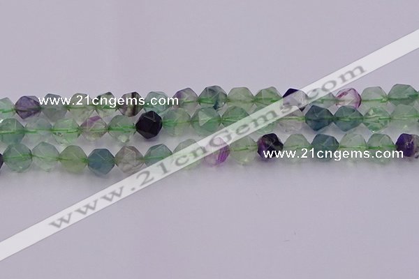 CFL1409 15.5 inches 12mm faceted nuggets fluorite gemstone beads