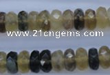 CFL143 15.5 inches 6*12mm faceted rondelle yellow fluorite beads