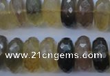 CFL144 15.5 inches 10*20mm faceted rondelle yellow fluorite beads