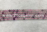 CFL1480 15.5 inches 4mm round rainbow fluorite gemstone beads