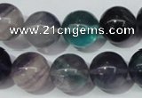 CFL154 15.5 inches 14mm round natural fluorite gemstone beads wholesale