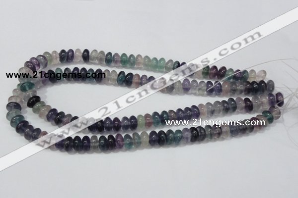 CFL157 15.5 inches 6*10mm rondelle natural fluorite gemstone beads