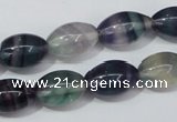 CFL158 15.5 inches 10*15mm rice natural fluorite gemstone beads