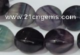 CFL161 15.5 inches 15*20mm twisted rice natural fluorite beads