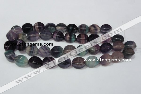 CFL161 15.5 inches 15*20mm twisted rice natural fluorite beads