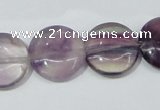 CFL166 15.5 inches 18mm flat round natural fluorite beads wholesale