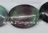 CFL172 15.5 inches 25*35mm oval natural fluorite beads wholesale