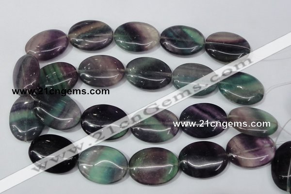 CFL172 15.5 inches 25*35mm oval natural fluorite beads wholesale