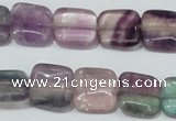 CFL174 15.5 inches 14*14mm square natural fluorite beads wholesale