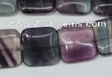 CFL175 15.5 inches 18*18mm square natural fluorite beads wholesale