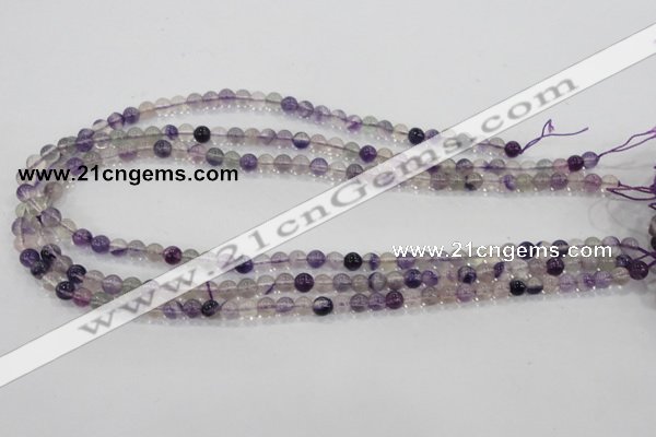 CFL201 15.5 inches 6mm round purple fluorite gemstone beads wholesale