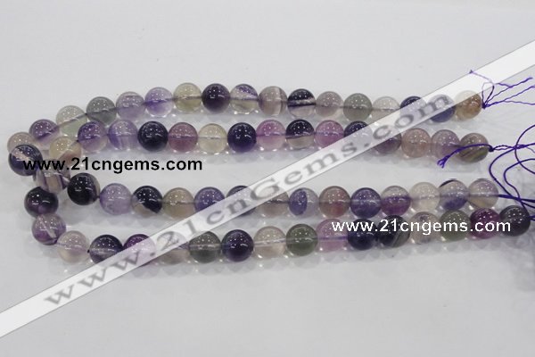 CFL204 15.5 inches 12mm round purple fluorite gemstone beads wholesale