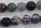 CFL205 15.5 inches 14mm round purple fluorite gemstone beads wholesale