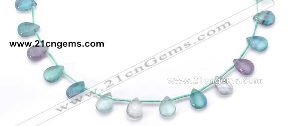 CFL24 10*14mm teardrop A- grade natural fluorite gemstone beads