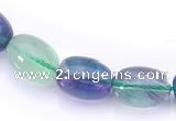 CFL25 A- grade 10*14mm egg-shaped natural fluorite gemstone bead