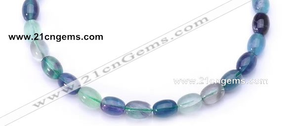 CFL25 A- grade 10*14mm egg-shaped natural fluorite gemstone bead