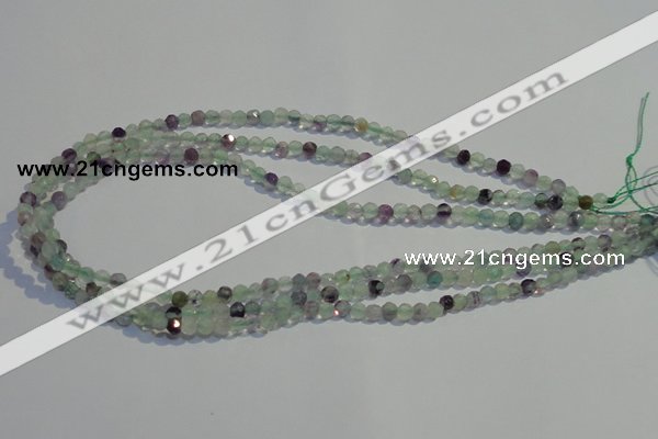 CFL250 15.5 inches 4mm faceted round natural fluorite beads