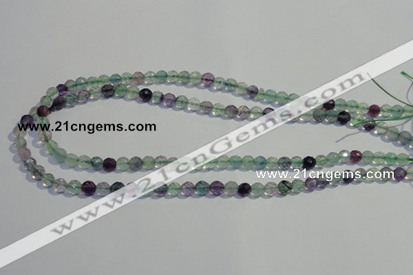 CFL251 15.5 inches 6mm faceted round natural fluorite beads