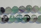 CFL252 15.5 inches 8mm faceted round natural fluorite beads