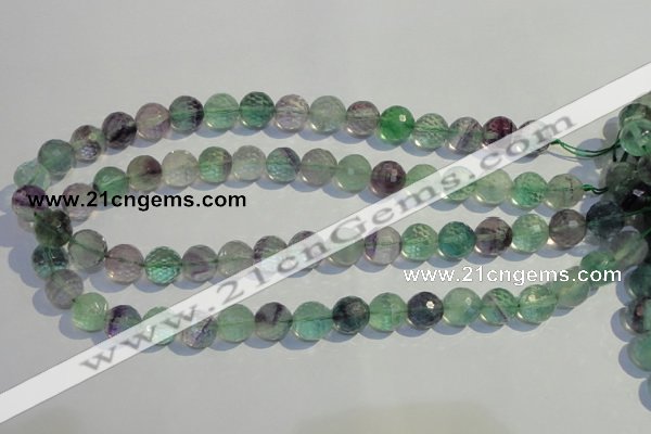 CFL254 15.5 inches 12mm faceted round natural fluorite beads