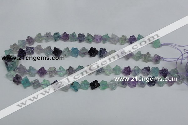 CFL303 15.5 inches 10*10mm carved cube natural fluorite beads