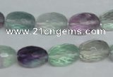 CFL307 15.5 inches 10*14mm faceted rice natural fluorite beads