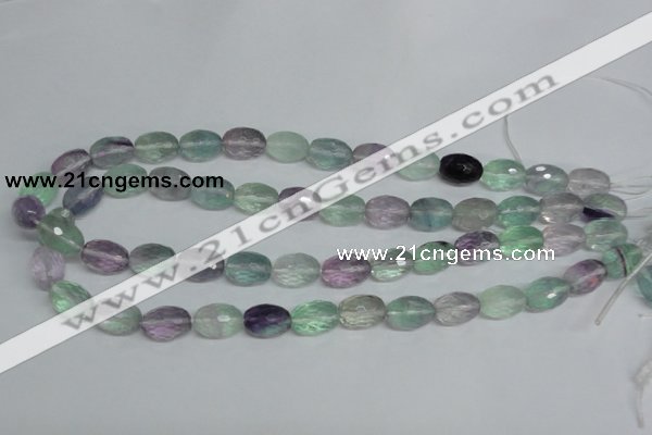 CFL307 15.5 inches 10*14mm faceted rice natural fluorite beads