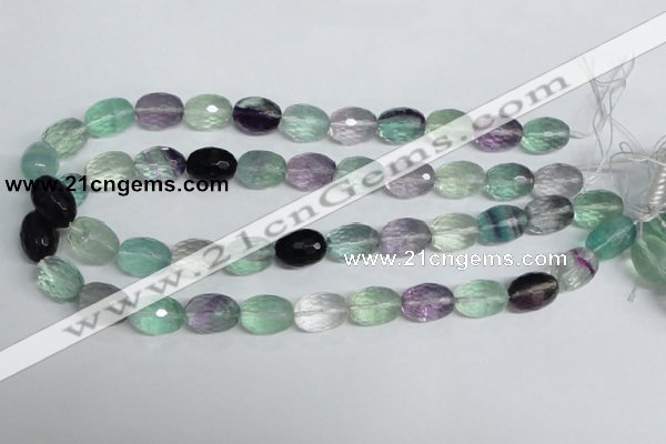 CFL308 15.5 inches 12*16mm faceted rice natural fluorite beads